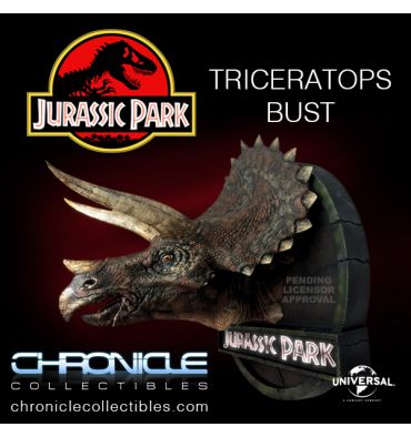 chronicle jurassic collectibles park triceratops bust scale